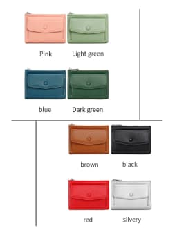 Women's Wallet PU Leather Short Double Zippered Wallet Simple Solid Color Large Capacity Credit Card Holder Bag With Coin Pocket