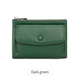 Women's Wallet PU Leather Short Double Zippered Wallet Simple Solid Color Large Capacity Credit Card Holder Bag With Coin Pocket
