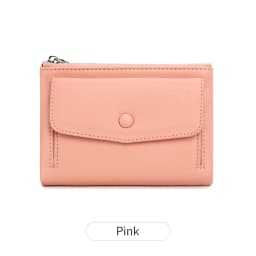 Women's Wallet PU Leather Short Double Zippered Wallet Simple Solid Color Large Capacity Credit Card Holder Bag With Coin Pocket