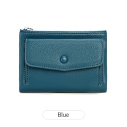 Women's Wallet PU Leather Short Double Zippered Wallet Simple Solid Color Large Capacity Credit Card Holder Bag With Coin Pocket