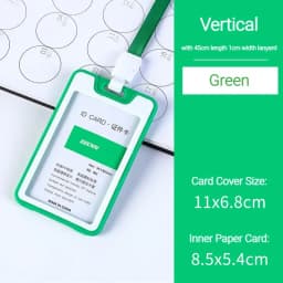 Candy Color Staff Work Card Holder Employees Workers Pass Access Card Cover Tag Bus Card Sleeve with Lanyard Purse for Women Man