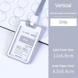 Candy Color Staff Work Card Holder Employees Workers Pass Access Card Cover Tag Bus Card Sleeve with Lanyard Purse for Women Man