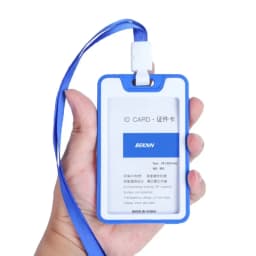 Candy Color Staff Work Card Holder Employees Workers Pass Access Card Cover Tag Bus Card Sleeve with Lanyard Purse for Women Man