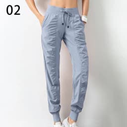 Sweatpants Fabric Drawstring Running Sport Joggers Women Quick Dry Athletic Gym Fitness with Two Side Pockets Exercise Pants