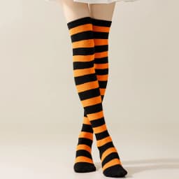 Striped Over Knee High Socks Women High Stocking Multi-color JK Casual Warm Soks Sexy Slim Long Soks Christmas Striped Hosiery #