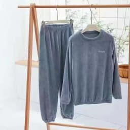Fall and Winter Men and Women New Double-Sided Velvet Thickened Warm Suit Loose Coral Velvet Home Wear Loose Lazy Sleepwear