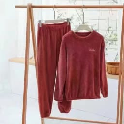 Fall and Winter Men and Women New Double-Sided Velvet Thickened Warm Suit Loose Coral Velvet Home Wear Loose Lazy Sleepwear