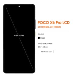 6.67" AMOLED For Xiaomi Poco X6 Pro Lcd Display Touch Screen Digitizer Assembly Replacement For PocoX6 Pro 2311DRK48G Display