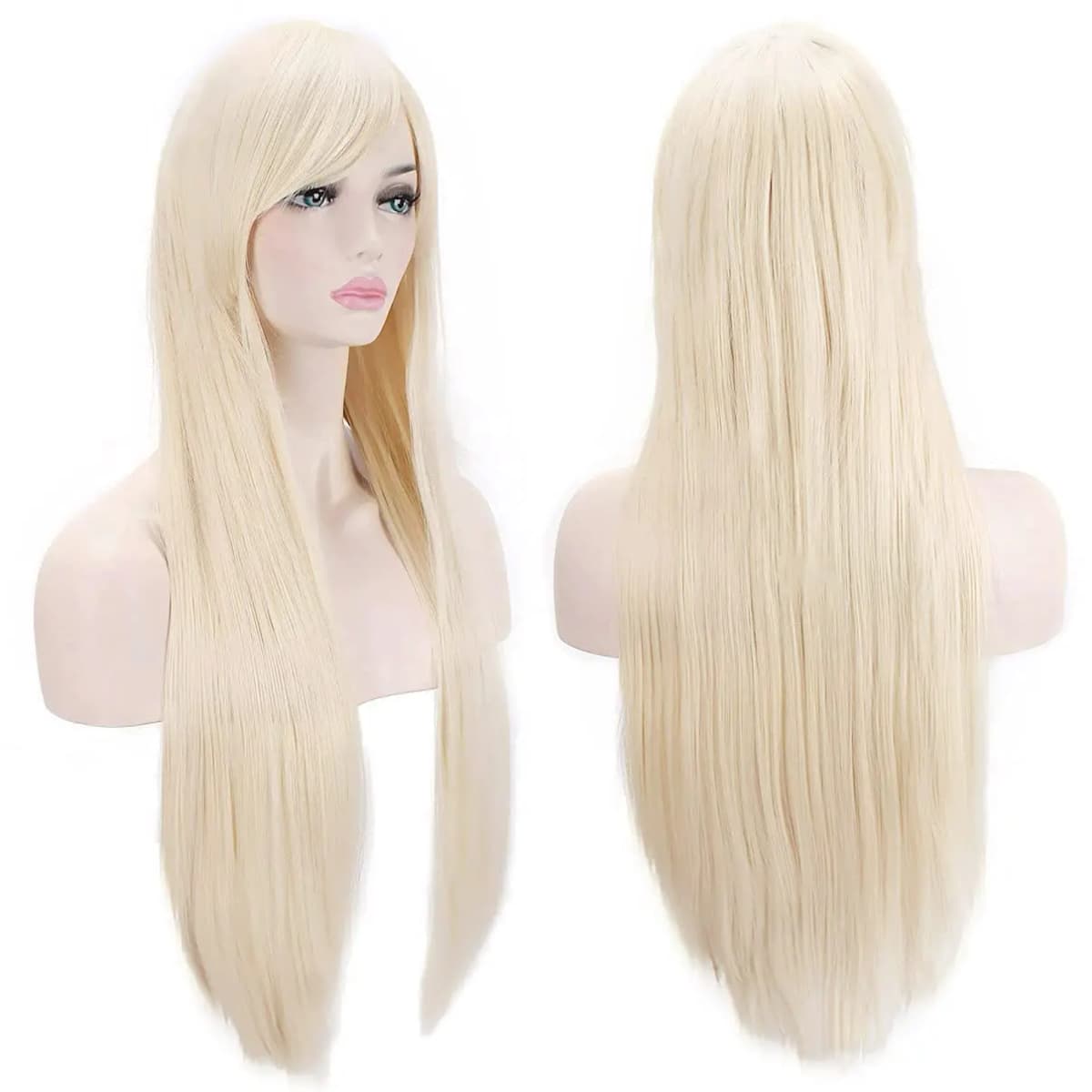 32" 80cm Long Straight Anime Fashion Women's Cosplay Party Wig Heat Resistant Synthetic Hair Wigs Costume