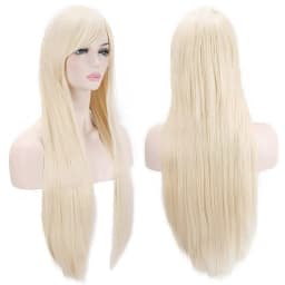 32" 80cm Long Straight Anime Fashion Women's Cosplay Party Wig Heat Resistant Synthetic Hair Wigs Costume