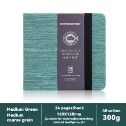 100% Cotton Square Watercolor Sketchbook 300gsm Paper Folded Drawing Pad Organ Sketch Notebook Student Watercolor Journal Book