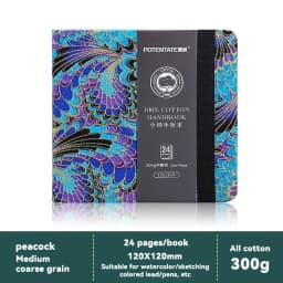 100% Cotton Square Watercolor Sketchbook 300gsm Paper Folded Drawing Pad Organ Sketch Notebook Student Watercolor Journal Book