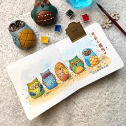 100% Cotton Square Watercolor Sketchbook 300gsm Paper Folded Drawing Pad Organ Sketch Notebook Student Watercolor Journal Book