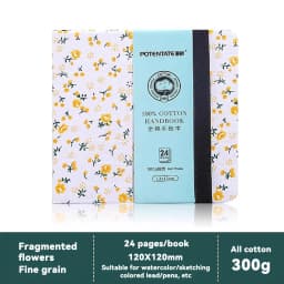 100% Cotton Square Watercolor Sketchbook 300gsm Paper Folded Drawing Pad Organ Sketch Notebook Student Watercolor Journal Book