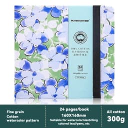 100% Cotton Square Watercolor Sketchbook 300gsm Paper Folded Drawing Pad Organ Sketch Notebook Student Watercolor Journal Book