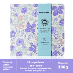 100% Cotton Square Watercolor Sketchbook 300gsm Paper Folded Drawing Pad Organ Sketch Notebook Student Watercolor Journal Book