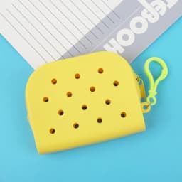 Soft Silicone Mini Holes Wallet Zipper Coin Purses Card Holder Money Bag Women Girls Zipper Change Pouch Storage Bag Organizer
