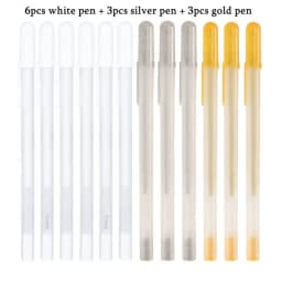 12/53 pcs Gel Pen Set Gold/Silver/White Gel Pens White Ink for Black Paper White Pen Drawing, Sketching, Illustration Deisgn