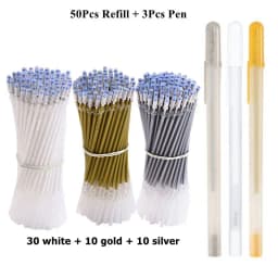 12/53 pcs Gel Pen Set Gold/Silver/White Gel Pens White Ink for Black Paper White Pen Drawing, Sketching, Illustration Deisgn