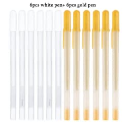 12/53 pcs Gel Pen Set Gold/Silver/White Gel Pens White Ink for Black Paper White Pen Drawing, Sketching, Illustration Deisgn