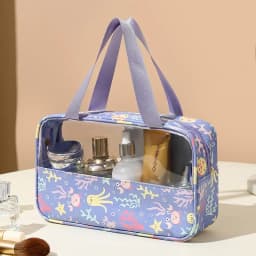 Women's Cosmetic Bag 3pcs Set Translucent Makeup Bag Large-Capacity Bath Wash Bags Travel Essentials Organizer for Cosmetics