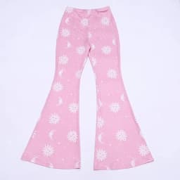 Summer Fashion Pink Pants Women Casual Slim Printed Long Flared Pants Streetwear Women Low-Rise Patchwork Abstract Y2k Pants
