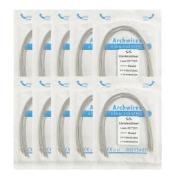 10pack Dental Arch Wires Orthodontic Super Elastic Stainless Steel Rectangle Archwire Lower/Upper 16x16/16x22/17x25/21x25