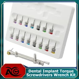 1Box AG Dental Implant Screwdriver Torque Wrench with Self-Sealing Sterilization Bag with 16Pcs Screw Driver Restoration Tools