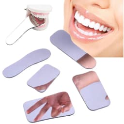 AG 5Pcs/Set Pofessional Dental Occlusal Photographic Mouth Mirror Rhodium Dental Plated Glass Intraoral Photo Reflector
