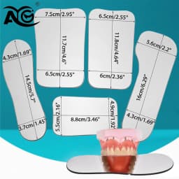 AG 5Pcs/Set Pofessional Dental Occlusal Photographic Mouth Mirror Rhodium Dental Plated Glass Intraoral Photo Reflector