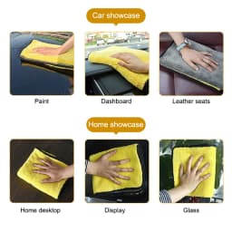 SEAMETAL Microfiber Car Washing Towel 400GSM Double-Sided Coral Velvet Clean Towels High Water Absorption Car Wash Drying Cloth