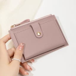 Minimalist and Fashionable Women's Short Card Bag Ultra-Thin Mini PU Leather Zero Wallet Women's Credit Card Holder Wallet