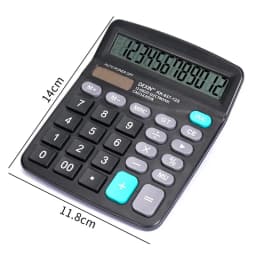 12-Digit Large LCD Display Calculator Standard Function Calculator with Solar & Battery Dual Power for Home Basic Desktop Office