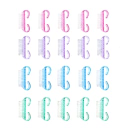 1/5/20Pcs Acrylic Nail Brush Pink Color Nail Art Manicure Pedicure Soft Remove Dust Plastic Cleaning Nail Brushes File Tools Set