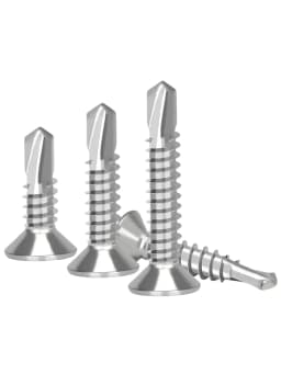 50PCS #8 M4.2 410 Sheet Metal Self-Tapping Screws 410 Stainless Steel Flat Head High-Strength Quick Self-Drilling Screws