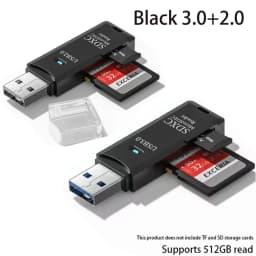 2-in-1 Multi Functional USB 3.0 Card ReaderMiniSD TFMemoryCardReaderUSBFlashDrive CardreaderAdapter For PCLaptops Accessories