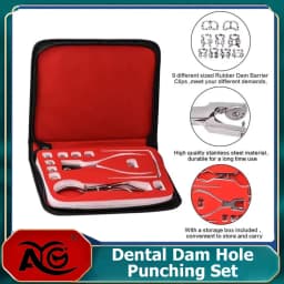 AG Dentistry Dam Hole Puncher Set With Leather Bag Pliers For Dentist Perforator Rubber Orthodontic Dental Tools Dam Clip