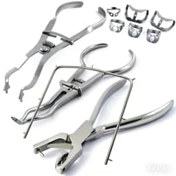 AG Dentistry Dam Hole Puncher Set With Leather Bag Pliers For Dentist Perforator Rubber Orthodontic Dental Tools Dam Clip