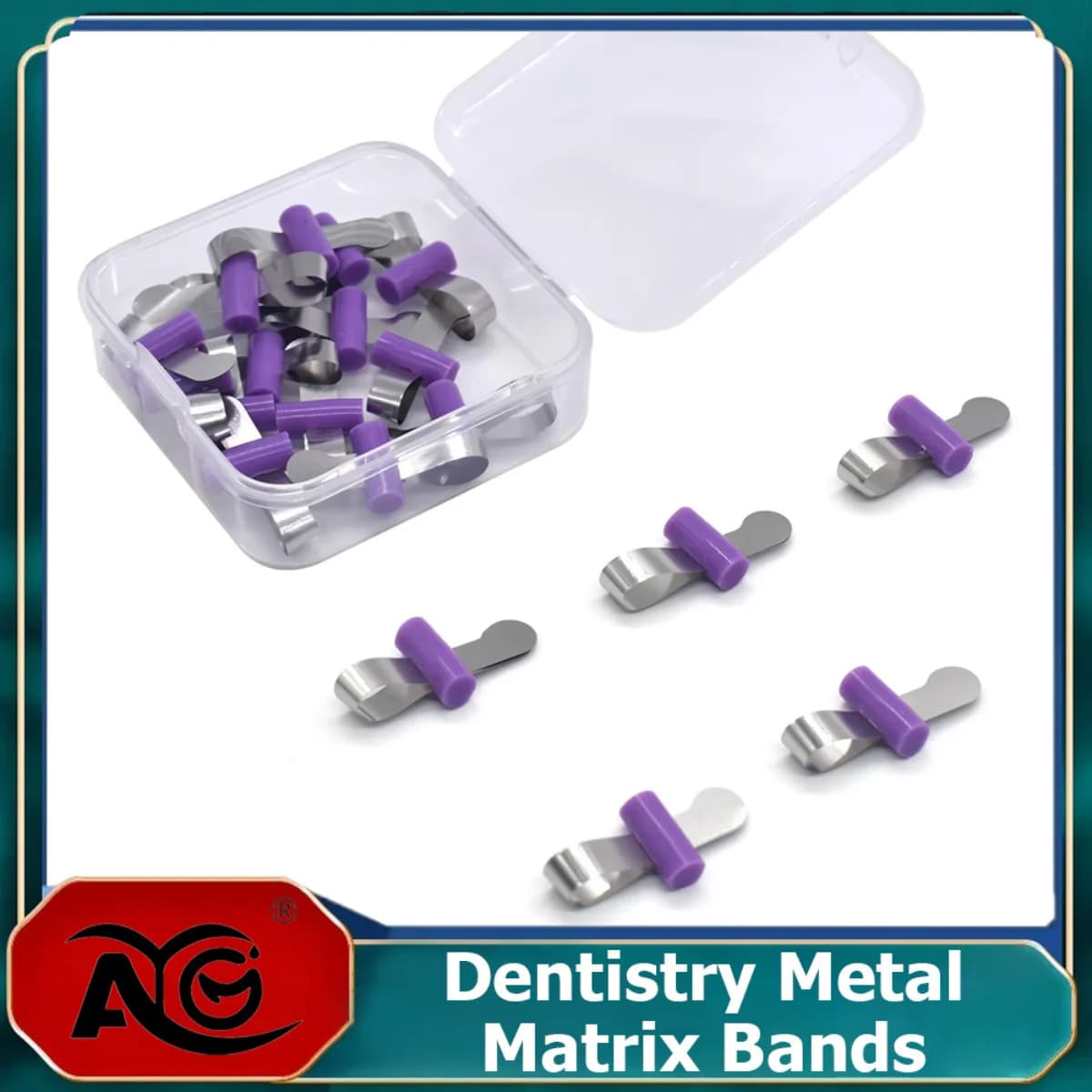 AG 20pcs/Box Dental Forming Sheet Orthodontic Sectional Contoured Metal Matrice Dentistry Matrix Bands Automatrix Locker