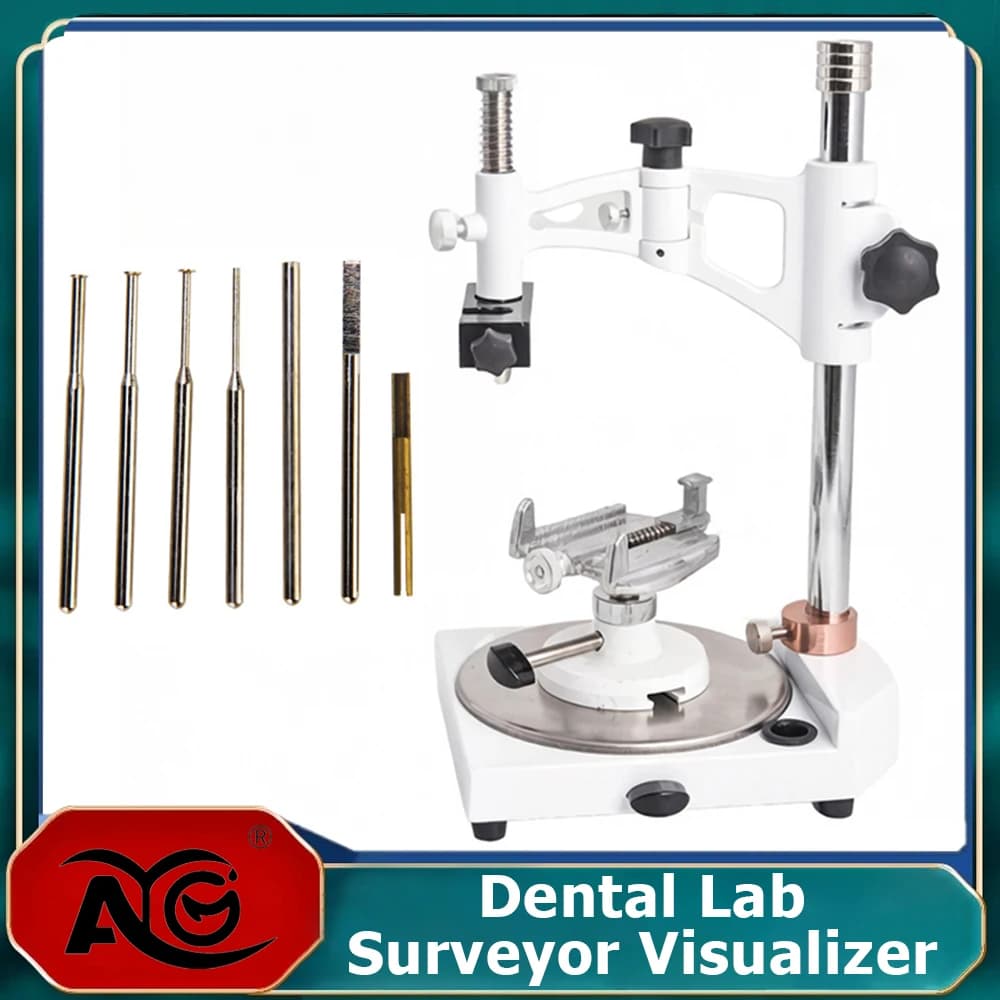 AG Dental Lab Equipment Parallelometer Square Base Surveyor Visualizer with 7 Tips