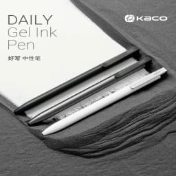 KACO DAILY Gel Pen Office Stationery Push Type 0.5mm Black Ink Double Bead Pen Head Metal Pen Clip Writing Smooth And Fast Dry