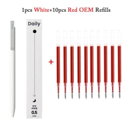 KACO DAILY Gel Pen Office Stationery Push Type 0.5mm Black Ink Double Bead Pen Head Metal Pen Clip Writing Smooth And Fast Dry