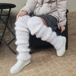 Women Mohair Leg Warmers Winter Warm Open Toe Leg Warmers for Party Sports Casual Socks