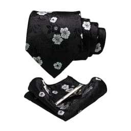 JEMYGINS Floral Silk Men Tie Pocket Square Tie Clip Sets Wedding Party Necktie Men Accessories High Quality Gravata