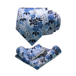 JEMYGINS Floral Silk Men Tie Pocket Square Tie Clip Sets Wedding Party Necktie Men Accessories High Quality Gravata