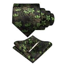 JEMYGINS Floral Silk Men Tie Pocket Square Tie Clip Sets Wedding Party Necktie Men Accessories High Quality Gravata
