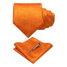 JEMYGINS Floral Silk Men Tie Pocket Square Tie Clip Sets Wedding Party Necktie Men Accessories High Quality Gravata