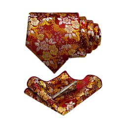 JEMYGINS Floral Silk Men Tie Pocket Square Tie Clip Sets Wedding Party Necktie Men Accessories High Quality Gravata