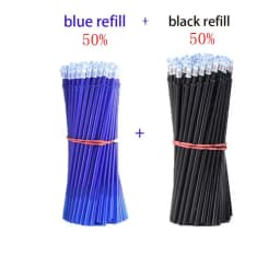 30/50/100Pcs/Lot 0.5mm Gel Pen Erasable Pen Refill Rod Set Blue Black Ink Shool Washable Handle Writing Stationery Supplies