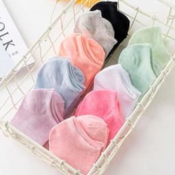 10/20 Pairs Women' s Candy Colors Ankle Socks Invisible Black And White Breathable Sports Socks For Ladies Girls